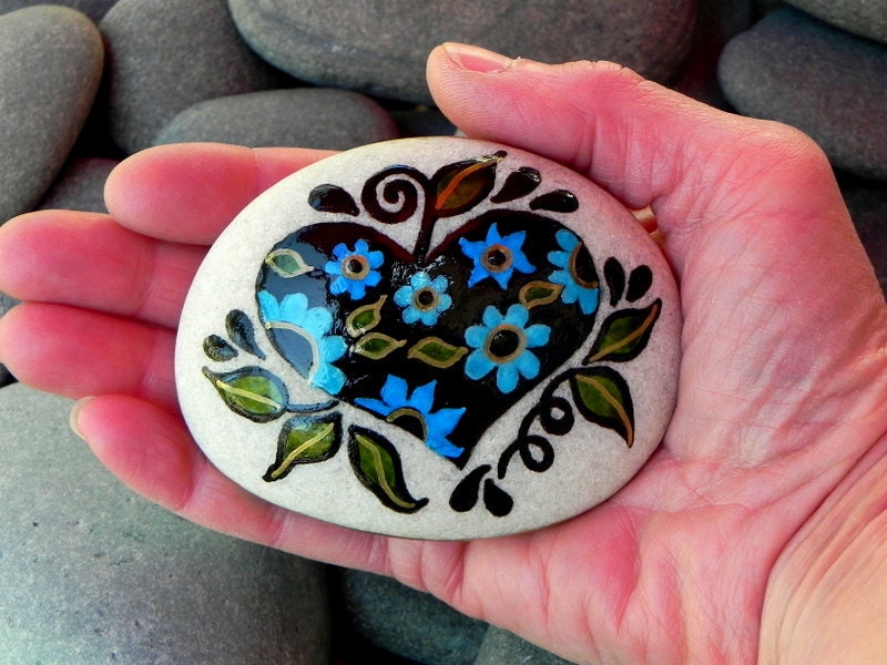 Heart of a Gypsy /  Painted Stone / Sandi Pike Foundas / Cape Cod