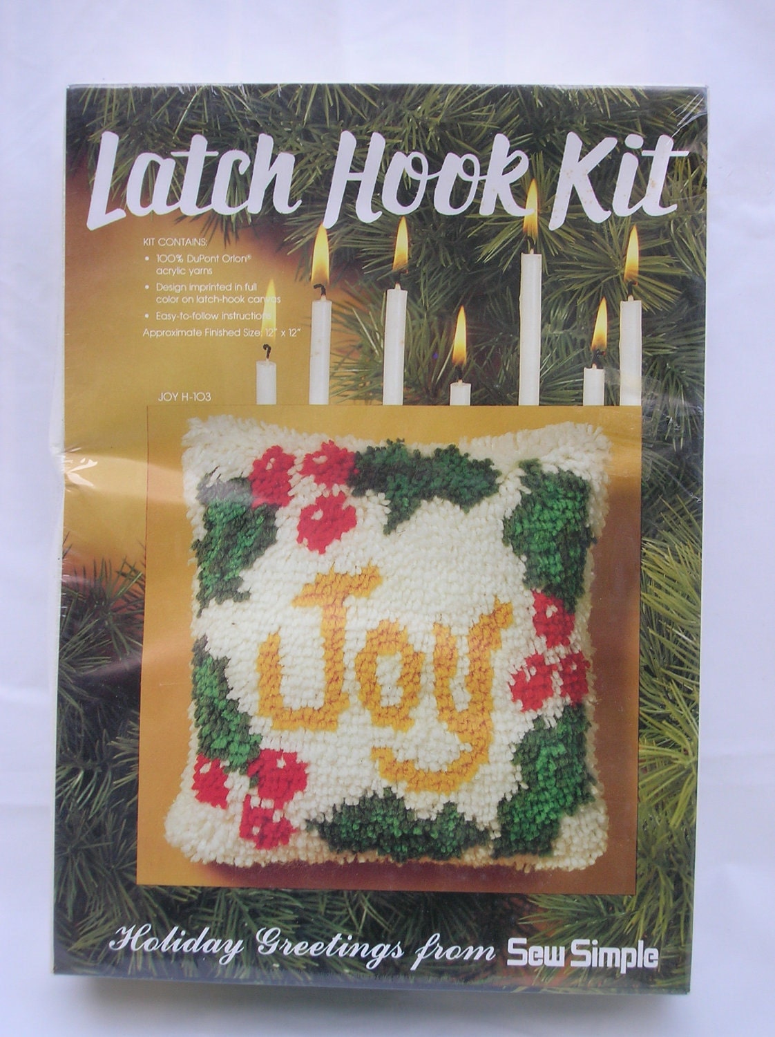 Christmas Latch Hook Kit Joy Still in Original Sew by ellesh71