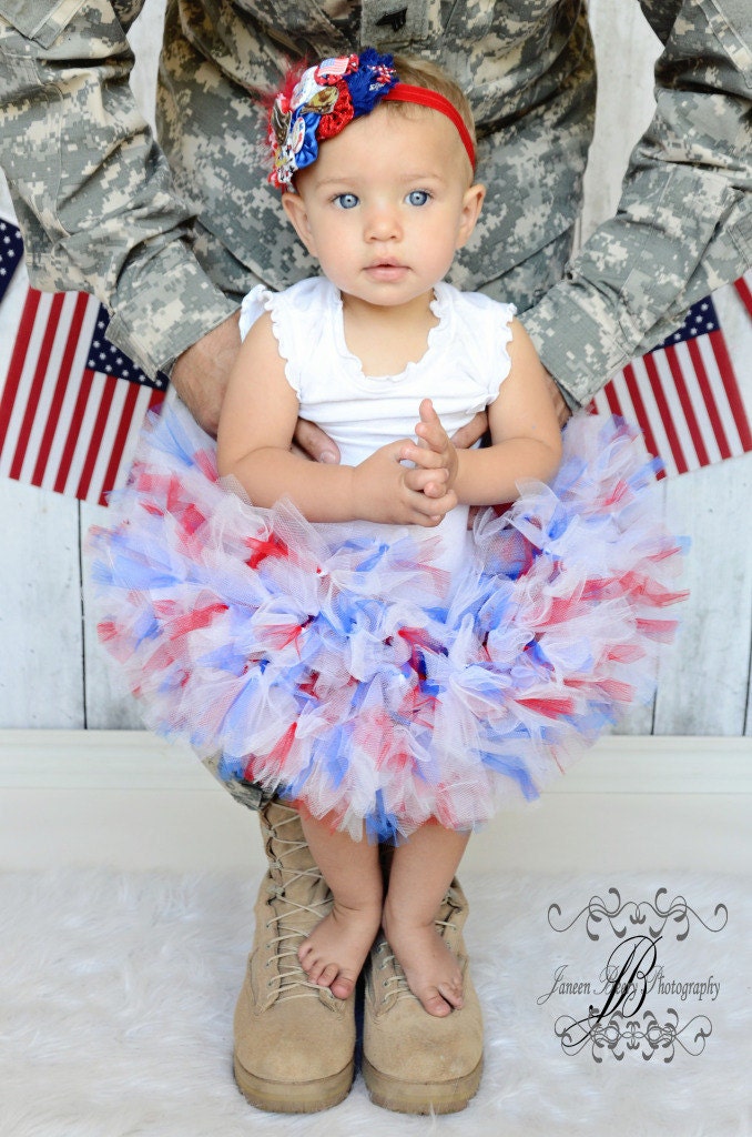 Red White Blue Petti Tutu dress -INDEPENDENCE DAY american girl 4th of July