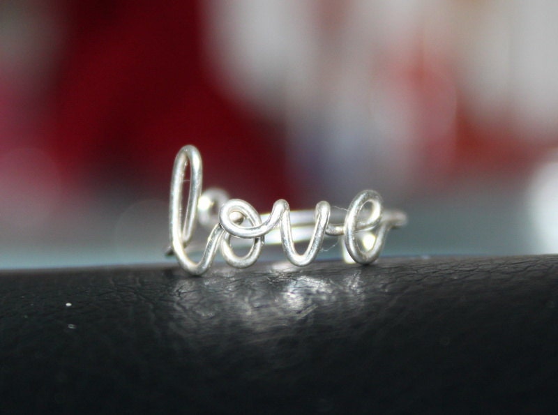 Love Ring, Sterling Silver Wire - Handcrafted Adjustable, Classic Yet Modern, For You And Your Loved One