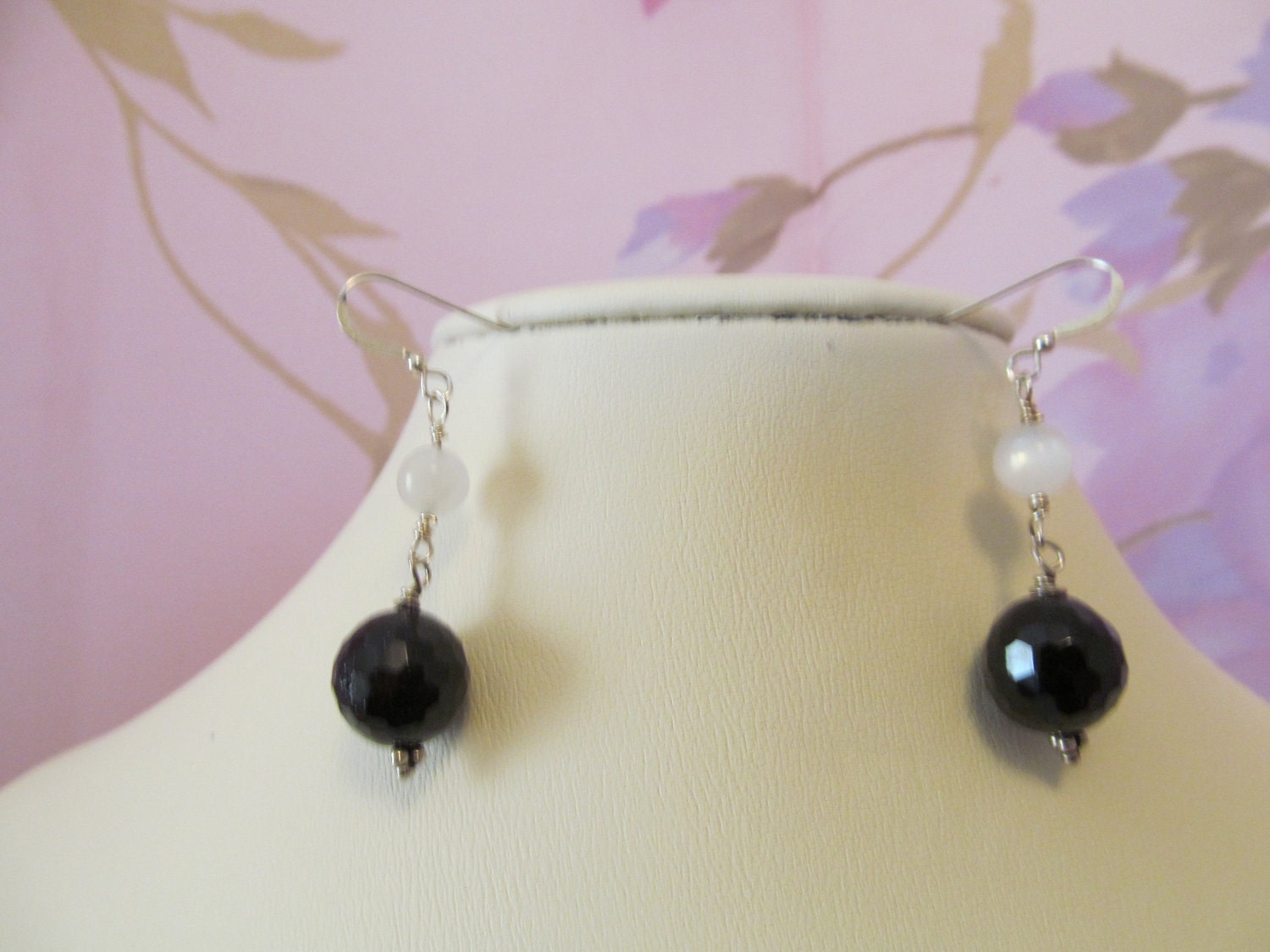 Lovely Tourmaline, Moonstone & Sterling Silver Earrings