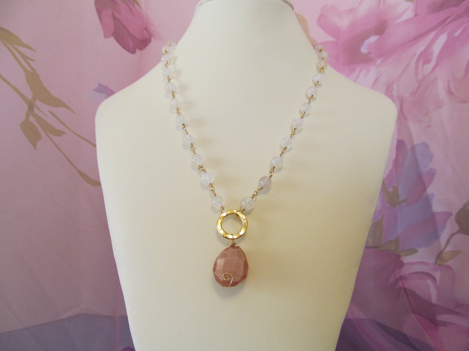 Luminous Moonstone Gold Fill Princess Necklace