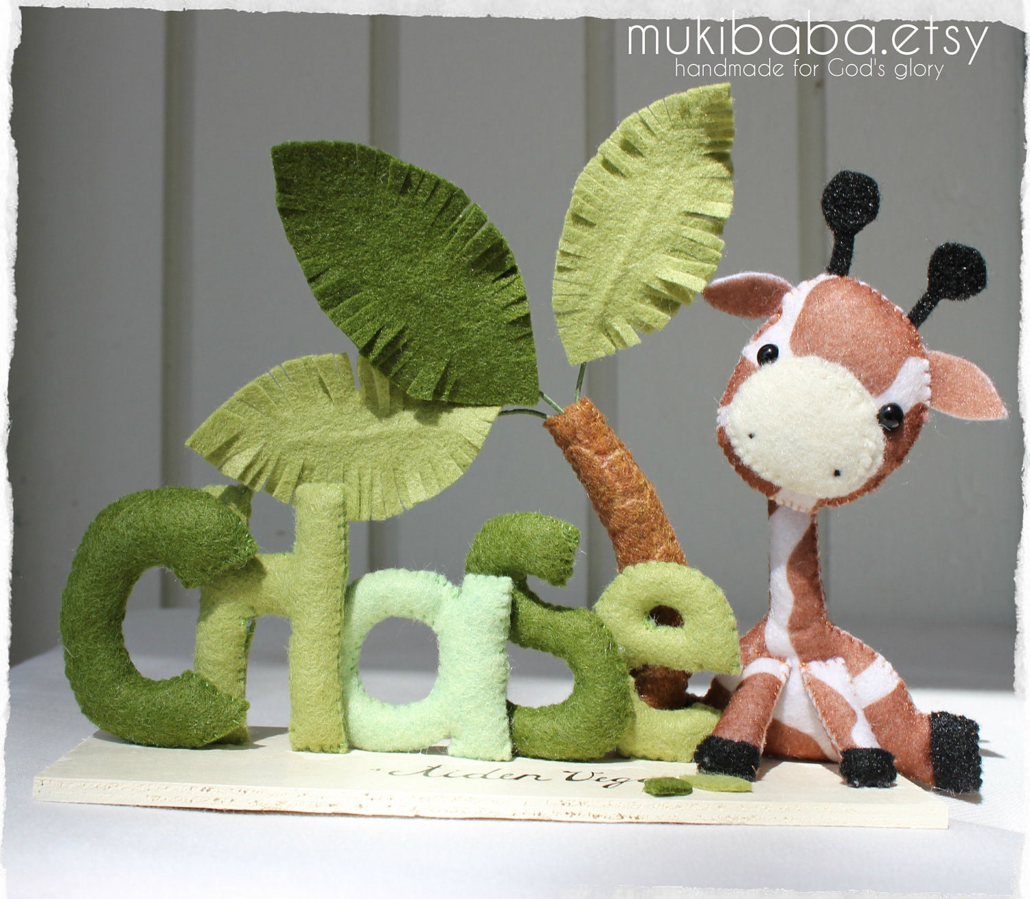CUSTOM NAME SAFARI - custom kid's decor- personalized baby decor - baby giraffe - elephant - children room decor - safari baby - baby lion -