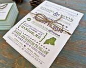 Wedding Invitation: Rustic and Vintage Stars and State