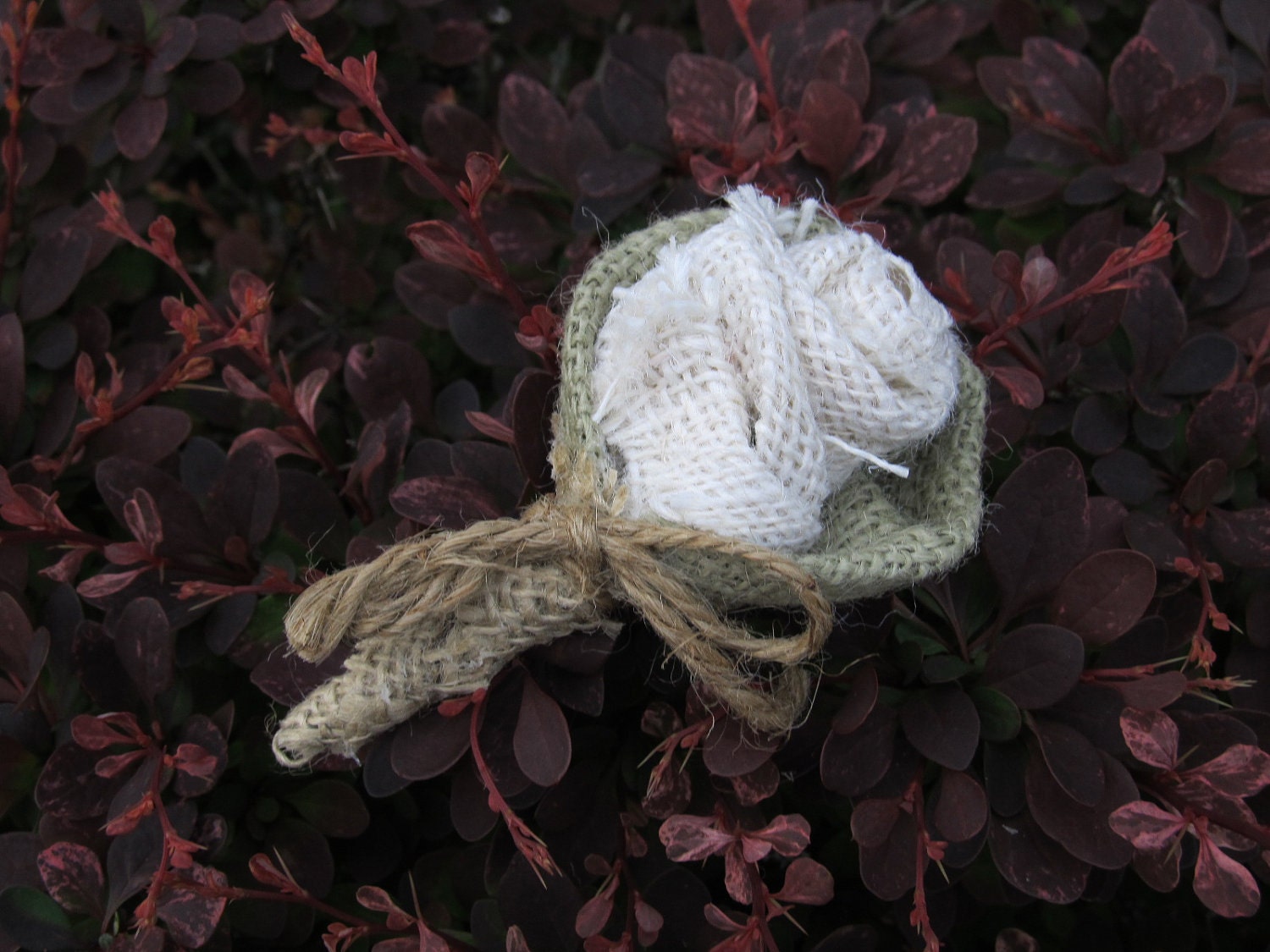 Mens Rustic Burlap Boutonnieres - Set of 3 For Your Country Wedding