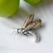 Vintage bee pin brooch- wasp or hornet figural jewelry marked Germany