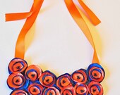 Orange and blue necklace, gators, auburn university, college style