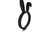Black Bunny Ears Ring, Bunny ring, Cute animal ring, rabbit hare ring, animal jewellery, Valentine gift for her, animal lovers, Goth Kawaii