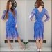 SALE vintage 80's purple lace dress / gown 7/8 long sleeves