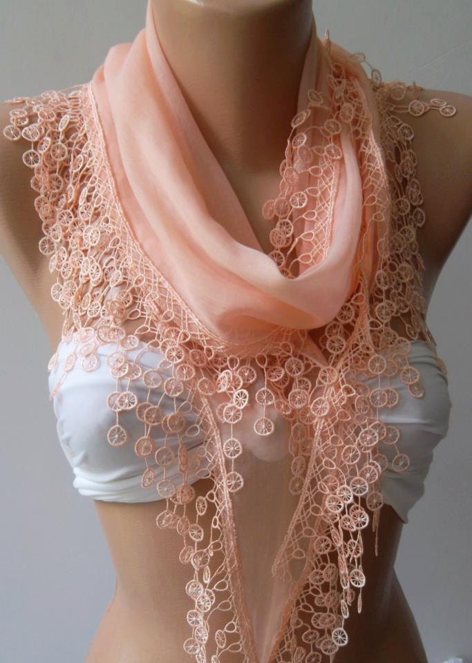 Christmas gift idea Elegant Scarf Salmon pink Super soft