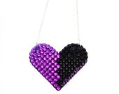 BrokenHeart Sparkly Crystal Encrusted Heart Broken Necklace - You Choose Your Colours - Rockabilly - Psychobilly -  Punk