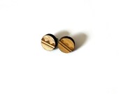 Triangle Mountains geometric navajo Tribal Native wood earrings studs unisex