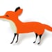 Red Fox Acrylic Brooch Pin