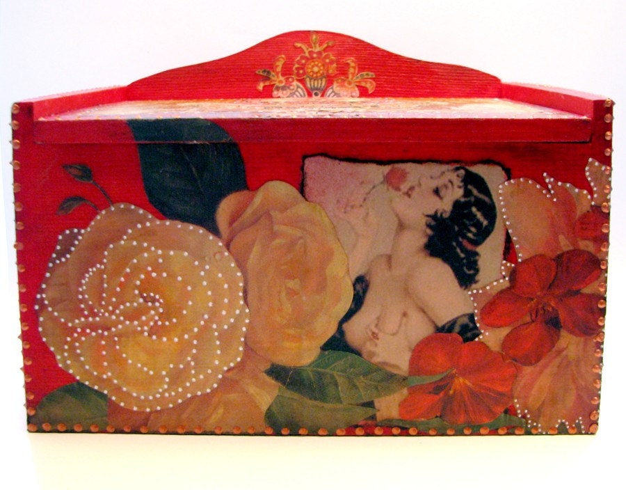 Keepsake Box for recipes, memoirs, naughty bits...what have you . Red Hot and Sexy. Titillating Talavera