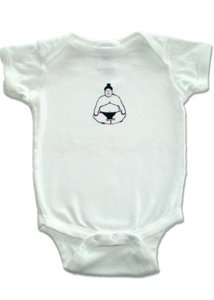 screenprint sumo onesie, bodysuit, layette or one piece size 6M v lou textiles