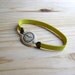 YELLOW FLUOR Fake watch with elastic watchband bracelet. Porcelain toy clock