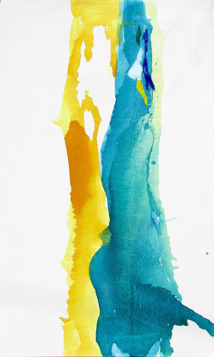Extra Large Minimal Tree Painting, 60 x 35" original fine art -- "Portrait - Yellow Poplar"