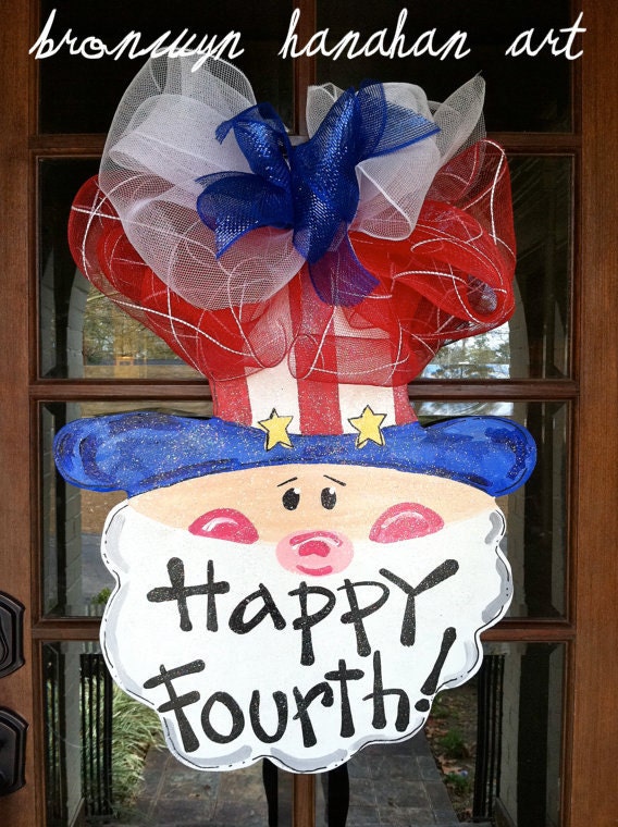 Happy Fourth Door Hanger - Bronwyn Hanahan Art