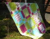 Geometric Lap Quilt, Patchwork Throw - from secondsanctuary