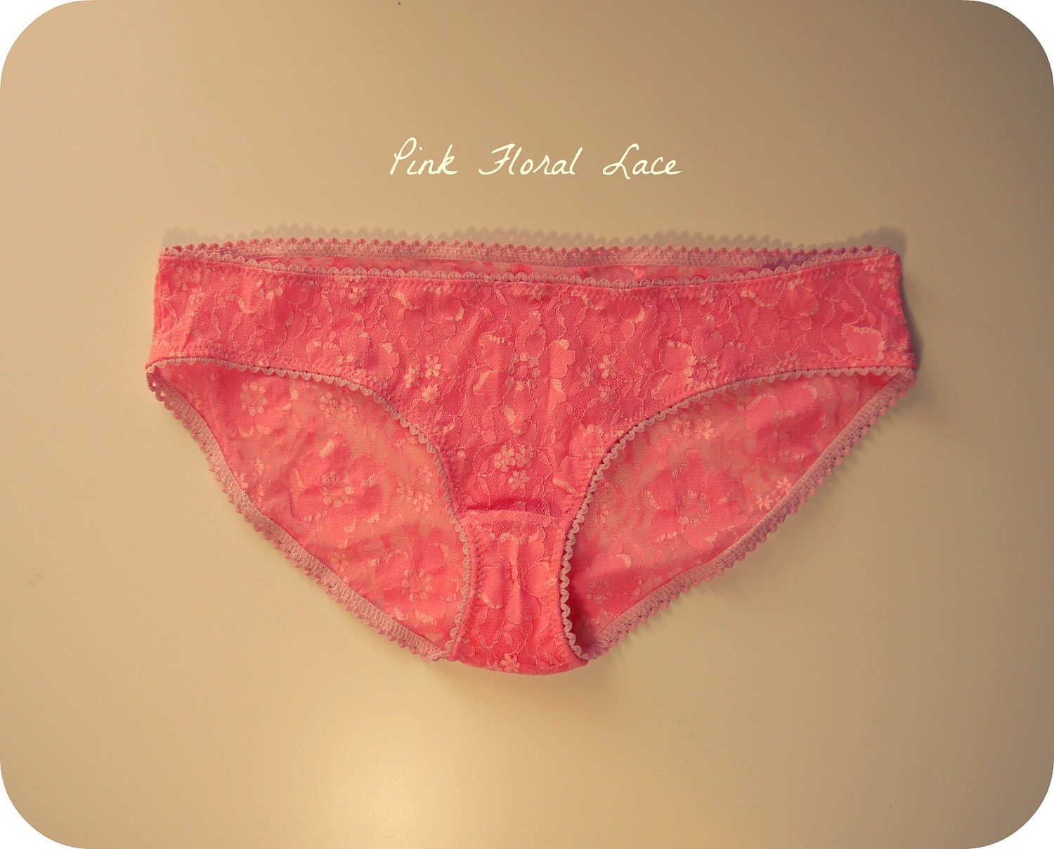 Pink Valentine Floral Lace Undies size Small, Large