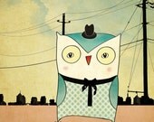 Art Print, Owl, Home Decor, Wall Art, Children's Art, Original illustration by Penelope and Pip