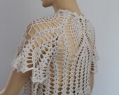 Crochet  Off White Bridal Shrug Bolero / Fall  Spring Fashion