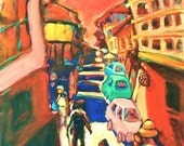 Solitaire - A4 Giclee Print of Spain Camino de Santiago Village Painting - Unique Gift for Birthdays, Holidays, Art lovers