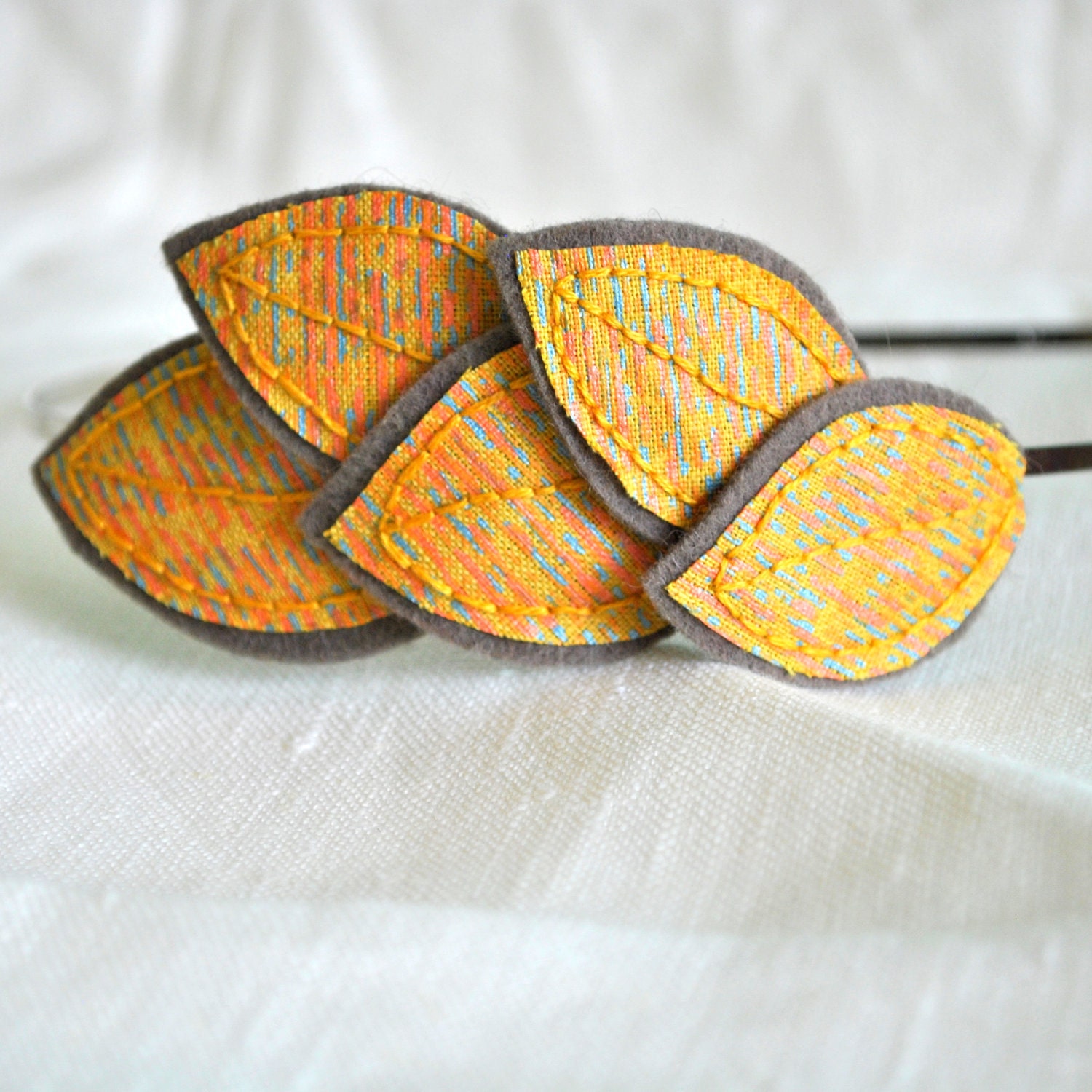 Mustard Headband - Vintage Marimekko Fabric