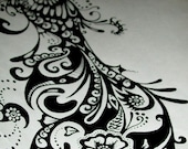 Custom Ink Drawing Black & White Commissioned Artwork GREAT TATTOO Designs Full Page