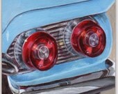 Small Acrylic Painting - Automotive Art Car Detail - Unique Home Decor