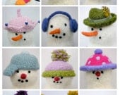 PATTERN-BOOKLET. A Knit & Felt Wool Snowman Hats Pattern