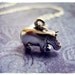 Silver Hippo Necklace - Sterling Silver Hippo Charm on a Delicate 18 Inch Sterling Silver Cable Chain