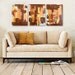 Large Triptych - original abstract paintings - geometric brown metallic copper gold - modern tribal southwest