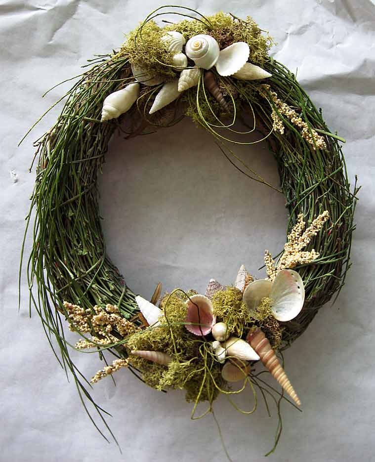 Mermaid's Garden wreath, gift from the sea, seashell decor, coastal living, beach cottage, beachy wedding