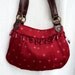 Reserved for rouxyfam - Red fabric handbag, red handbag, red shoulder bag, leather handles shoulder bag, great Christmas present