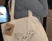 Owl COTTON CANVAS TOTE embroidery tote market book bag purse