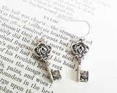 Silver Key Earrings