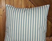 blue and cream ticking stripe cushion cover, decorative pillow cover 18 inch