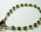 SALE Reduced Bracelet Mossy Green Unakite and Russian Jade Gemstone - SRAJD