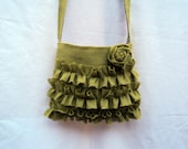 Crossbody Purse in Burlap Sling Bag Burlap Purse Avocado Green