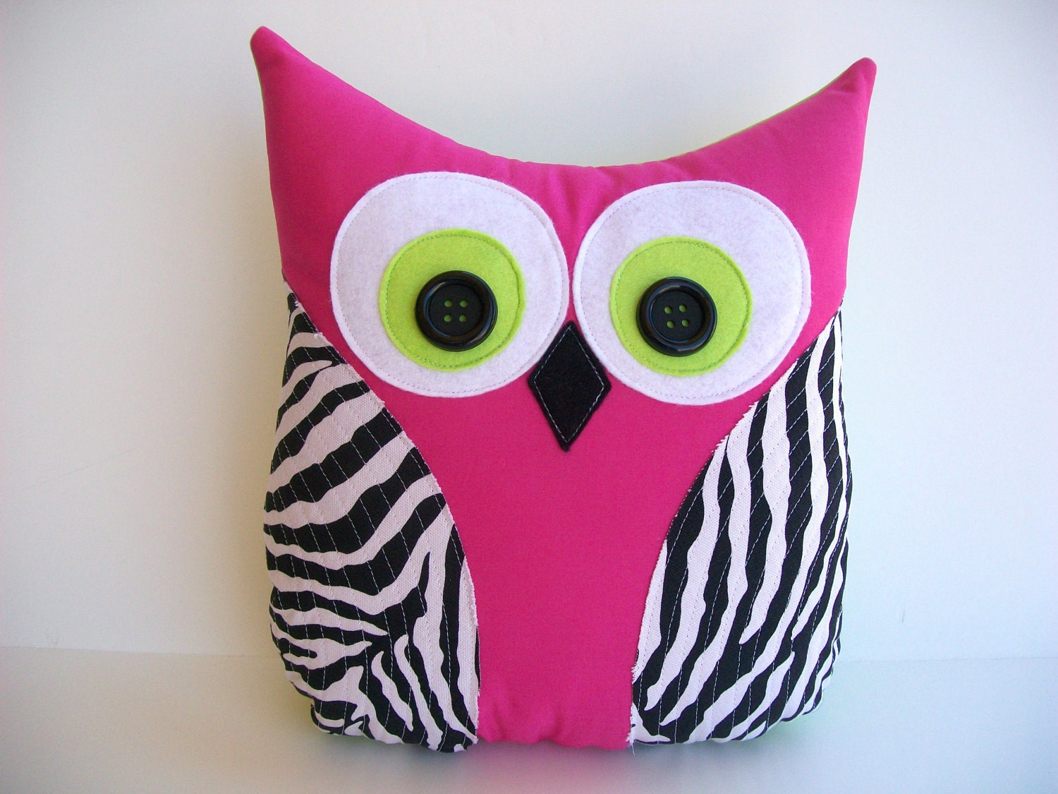 Items similar to decorative owl pillow, animal style, pillow, hot pink