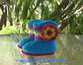 PDF Instant Download - Crochet Pattern 030 - Baby Booties - Alicia.