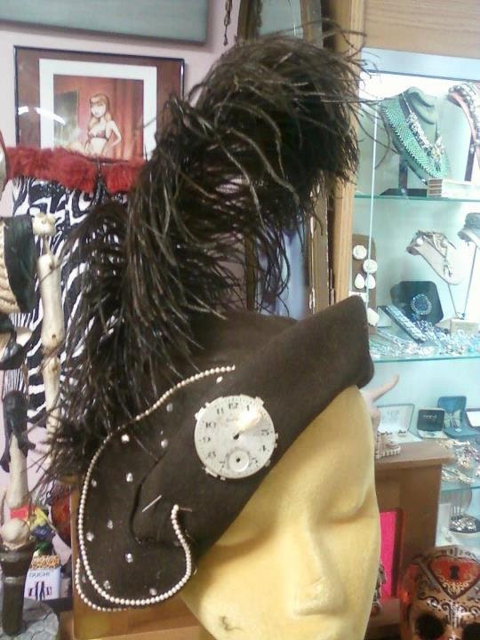 Vintage 1940's Ladies One of a Kind Hat STEAMPUNK Style Art Deco OOAK