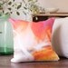 Brightly Colored Neon Watercolor Pillow in Coral & Nectarine