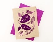 Thank You Card - Leaves (violet)