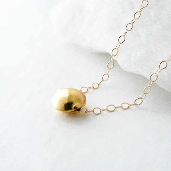 gold bead necklace - small gold circle vermeil dot necklace - small gold seed necklace by windowsill