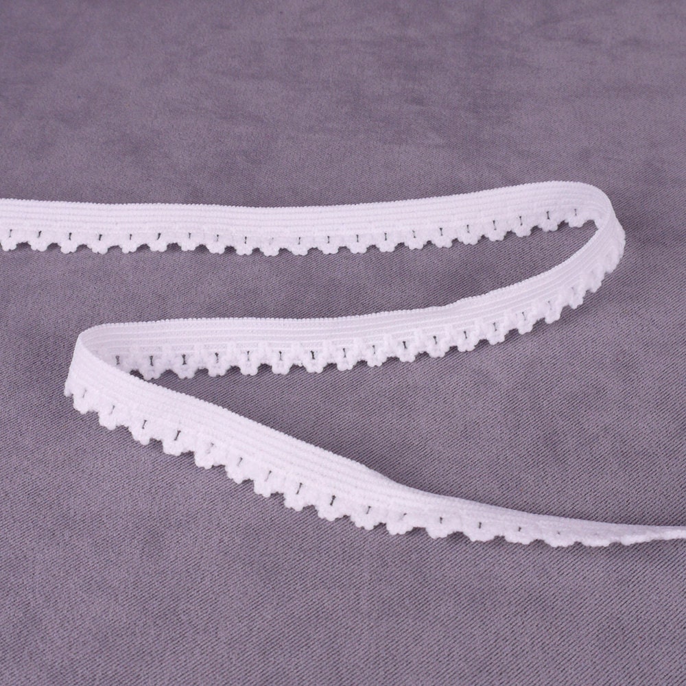 11 yds White Picot 2 Elastic Stretch Trim by porcelynne on Etsy