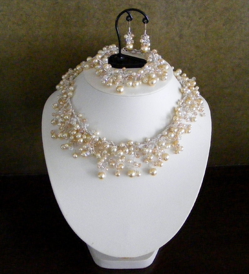 Champagne Bridal jewelry  - Champagne Bridal Set - made to order