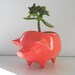 Ceramic Pig Planter Vintage Design in Pink