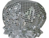 Ladies Shower Cap - Silver Sequin